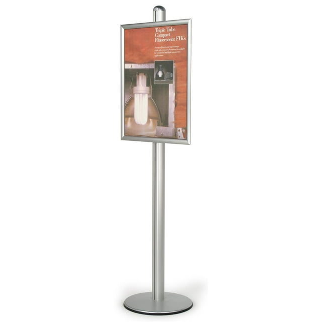Adjustable Aluminum Sign Stand for 22 x 28-Inch Posters, Free-Standing, Snap-Open Frame with Non-Glare Lens (BP2228)