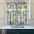 thumbnail image 3 of Kitchen Curtains 36 Inch Short - 3 Panel Set, Nautical Starfish Beach Seashell Mermaid Theme, Rod Pocket Window Curtain for Tropical Farmhouse, Easy Wash, 3 of 6