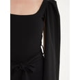 thumbnail image 4 of QUIZ - Women's Black Cape-Sleeve Midi Dress, 4 of 4
