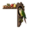 thumbnail image 2 of Woodpecker Door Corner Decor, L-Shaped Tree Trunk Bird Ornament, Red-Crested Bird Wall Corner Sculpture for Home, Garden, Farmhouse, Entryway, Rustic Nature Decor, 2 of 5