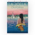 thumbnail image 2 of La Jolla, California, Mermaid and Beach (36x54 Giclee Gallery Art Print, Vivid Textured Wall Decor), 2 of 3