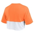 thumbnail image 3 of Women's Fanatics Tennessee Orange/White Tennessee Volunteers Oversized Badge Colorblock Cropped T-Shirt, 3 of 3