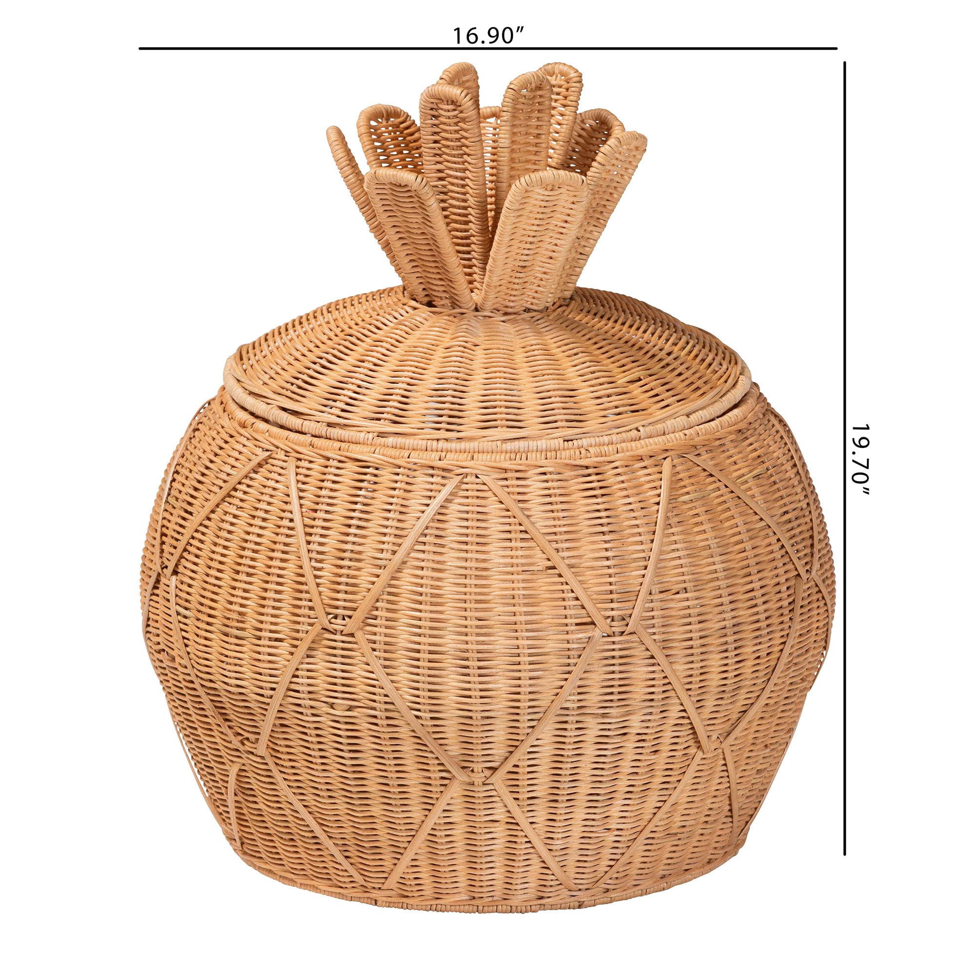bali & pari Pelham Boho Laundry Hamper, Small, Light Honey