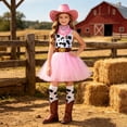 thumbnail image 2 of ibiyuan Western Halloween Toddler Dress Up Fly Sleeve My First Halloween Baby Outfit Pumpkin Print Girl Clothes A-Line Dress for Girls Halloween Birthday, 2 of 5