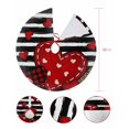 thumbnail image 7 of Red Love Heart Valentine's Day Christmas Tree Skirt 36 Inches Large Christmas Skirt Tree, Black Striped Tree Skirt Christmas Decorations for Fireplace Party Holidays Indoor Outdoor, 7 of 7
