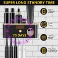 thumbnail image 3 of Rirool Wall Mount Toothbrush Holder with Toothpaste Dispenser - 5 Brush Slots, No Drill Installation, Solar/USB Charging, UV Sterilizer for Bathroom Organization, Black, 3 of 7