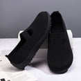 thumbnail image 5 of DLWKIPV Breathable Knit Slip-On Shoes for Women - Lightweight Comfort Flats for Daily Walking & Work(BLACK,6.5), 5 of 6