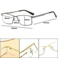 thumbnail image 2 of 2 Pairs of Business Spring Hinges Rectangle Gunmetal Reading Glasses 1.50 for Men Anti-blue Light Presbyopic Glasses Metal Readers +1.50, 2 of 4