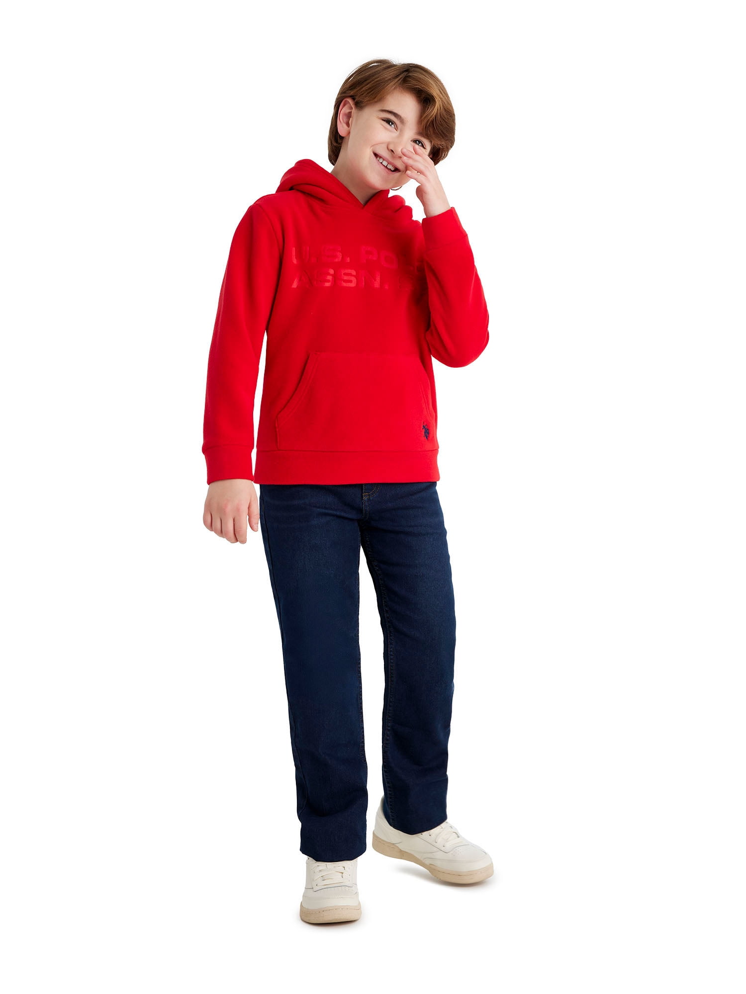 U.S. Polo Assn. Boys Polar Fleece Pullover Hoodie, Sizes 4-18