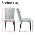 thumbnail image 4 of Dining Chairs Modern minimalist dining chairs and office chairs. 4-piece set of light gray PU seats with black metal legs. Suitable for restaurants, living rooms, and offices. C-008,Wooden Dining Cha, 4 of 22