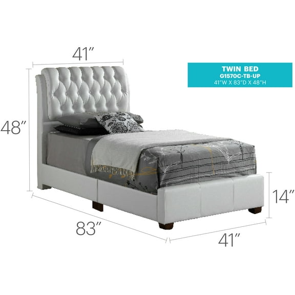 Glory Furniture G1570C-TB-UP White Twin Bed