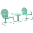 thumbnail image 2 of Crosley Furniture Griffith Ensemble de Conversation de Patio en Métal 3 Pcs, Aqua, 2 of 6