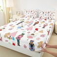 thumbnail image 2 of Manfei Winter Xmas Tree Full Size Sheets for Teen, Christmas Nutcracker Guard Bed Sheets, Cartoon Pink Xmas Tree Sheet Sets, Luxury Bedroom Decor, 4-Piece, 2 of 6