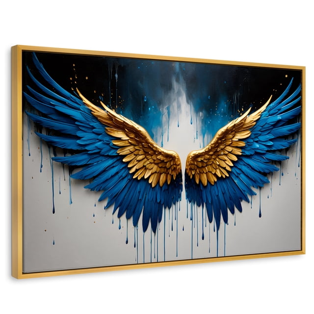 Cuadro Decorativo Canvas Revolution Vuelo Celestial 90x60 Marco Dorado