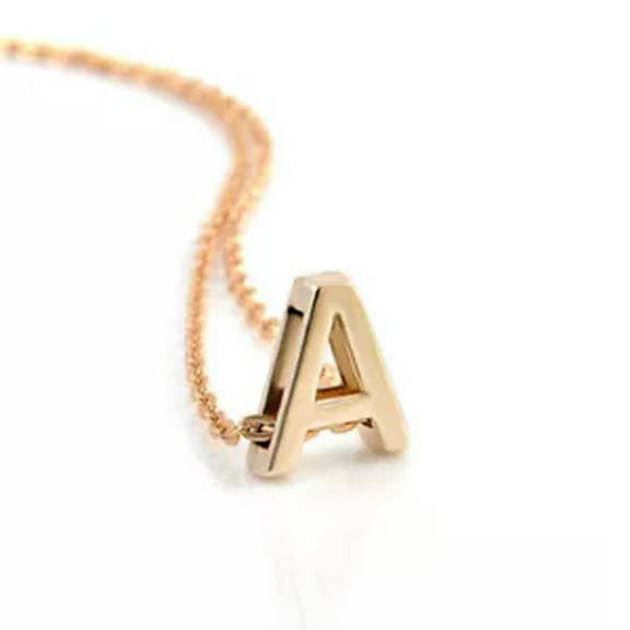 HOOUN Women's Gold Plated Initial Alphabet Letter A-Z Pendant Chain Necklace Fashion-A