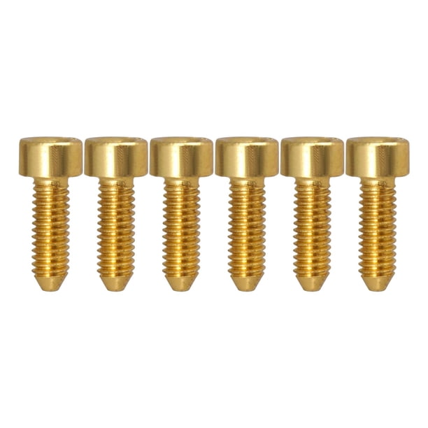 6 tornillos de hierro para guitarra eléctrica, piezas de repuesto para puente de trémolo de doble bloqueo Dorado