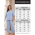 thumbnail image 6 of MINTREUS Lounge Sets for Women Plus Size Pajamas Knit pjs Short Sleeve Tops and Long Pants Soft Comfy 2 Piece Pajama Set, 6 of 10