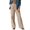 Khaki, variant on Women's Plaid Print Pajama Pants, Soft Casual Straight Leg Lounge Pants for Women, Wide Leg Pajama Bottoms with Patch Pockets, Comfy Sleepwear Lounge Pants for Home Working Lounging Yoga Black L