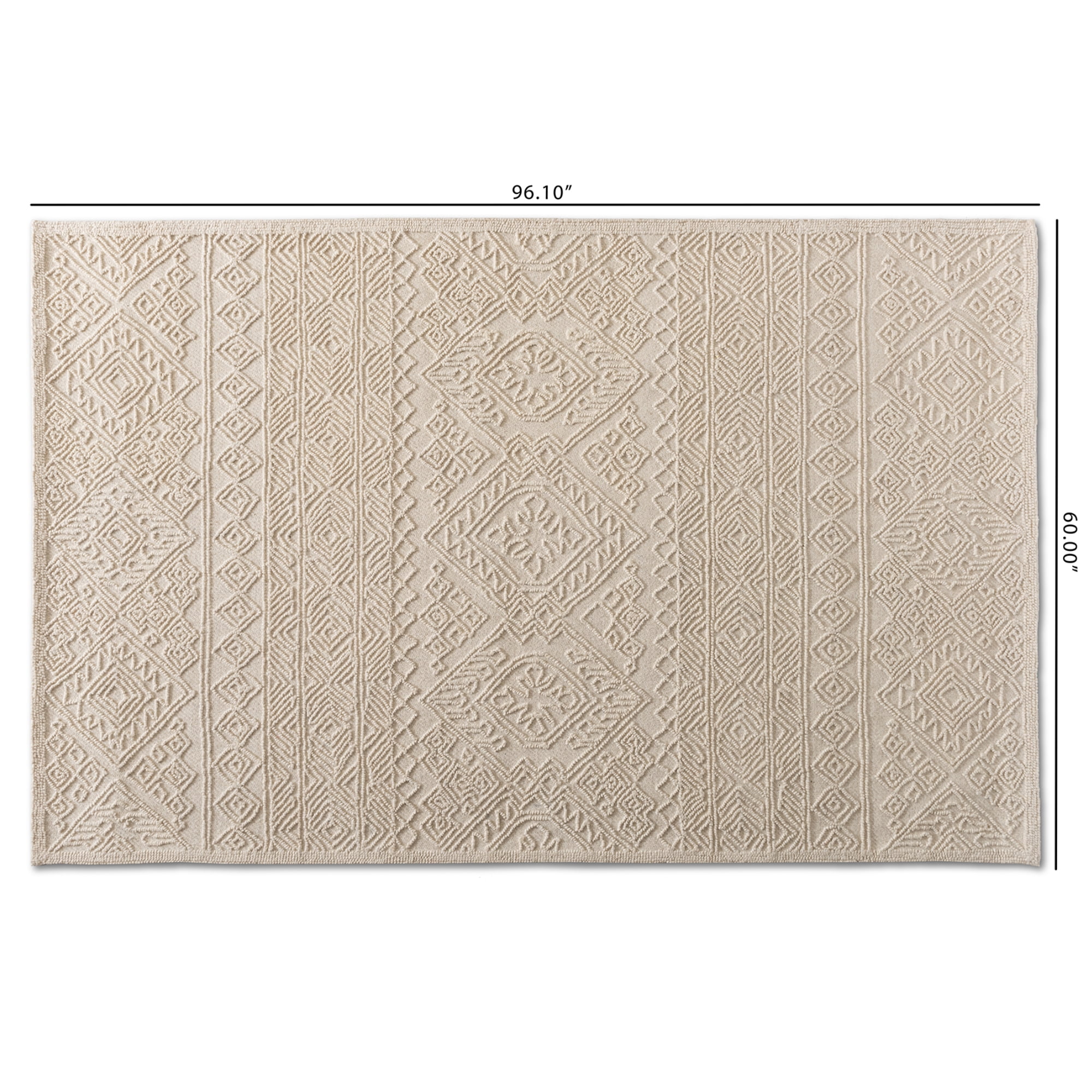 Baxton Studio Linwood Modern and Contemporary Ivory Hand-Tufted Wool Area Rug