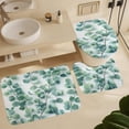 thumbnail image 6 of Bathroom Mat Set, Eucalyptus Leaves Pattern Printed on Bathroom Rugs and Shower Curtain Sets, Great for Master Bath Beach House Modern Home, 72 x 72 inches, 6 of 8