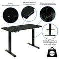 thumbnail image 5 of Flash Furniture Park 48" Wide Black Electric Height Adjustable Standing Desk with Black Mesh Multifunction Executive Swivel Ergonomic Office Chair, 5 of 14