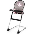 thumbnail image 3 of Bayer Design: 9-In-1 Doll Travel Bed Set - Grey-Pink-Butterfly - Sleep Playpen-Highchair-Bag-Feeding Care Toy Accessories For Dolls Up to 18", Kids 3+, 3 of 9