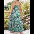 thumbnail image 4 of Vestido de Verano Informal Bohemio para Mujer, Sin Mangas, Estampado, , Escalonado, para Playa, 2025 Verde XL, 4 of 5
