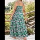 thumbnail image 4 of Vestido de Verano Informal Bohemio para Mujer, Sin Mangas, Estampado, , Escalonado, para Playa, 2025 Verde L, 4 of 5
