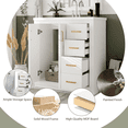 thumbnail image 5 of 30" Solid Wood Frame Bathroom Vanity with Storage, Modern Minimalist Bathroom Vanity with Ceramic Sink, Freestanding Storage Cabinet with Soft Close Doors for Bathroom, White, 5 of 9