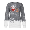 thumbnail image 4 of PVCS Femmes Col Rond Noël Manches Longues Hauts Blouse Pull Chandail en Molleton, 4 of 5