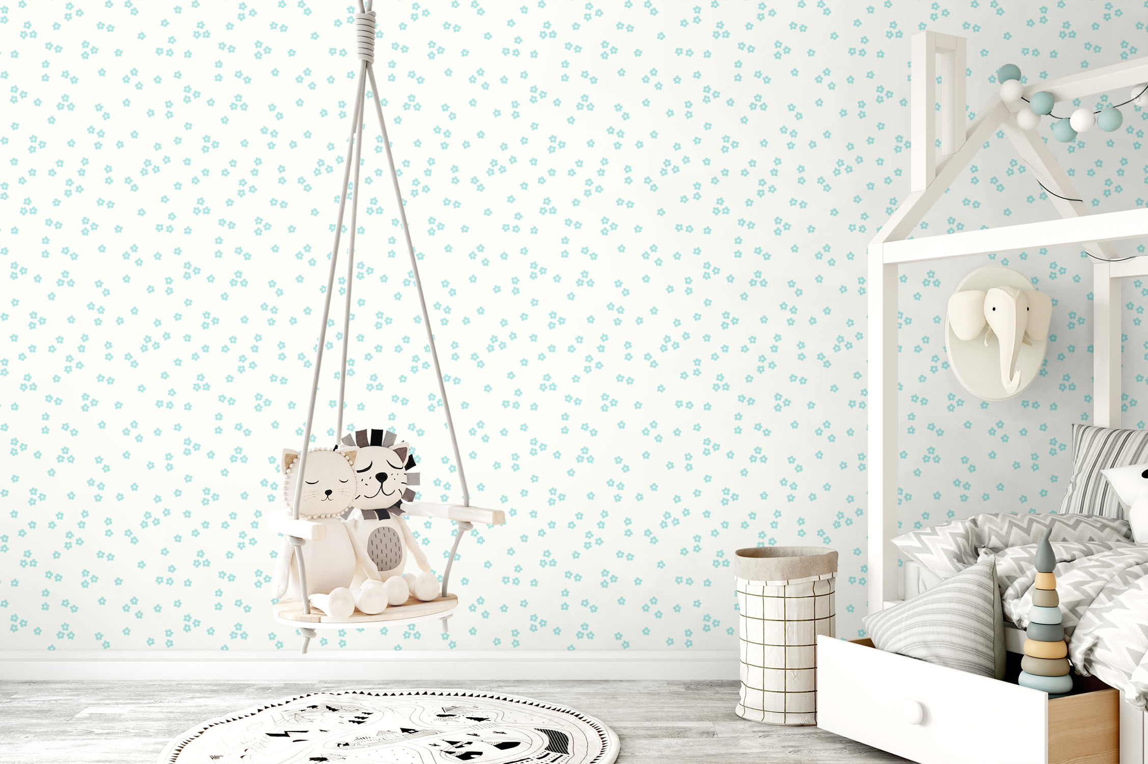Nursery Floral Polka Dot Wallpaper Bolt Walmart Com Walmart Com