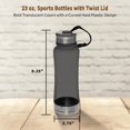 thumbnail image 5 of 10 Sports Bottles with Twist Lid Set, 23 oz. - Metallic Base, BPA Free - Grey, 5 of 5