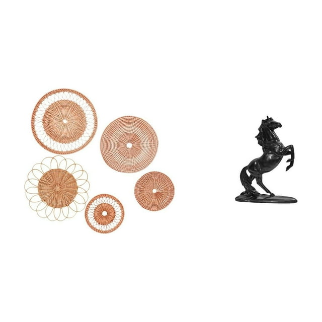 Adornos De Pared Tejidos En Ratán Y Esculturas De Caballos Para Una Decoración única En Dormitorios, Pasillos, Porches, Cafeterías Y Salones De Té.