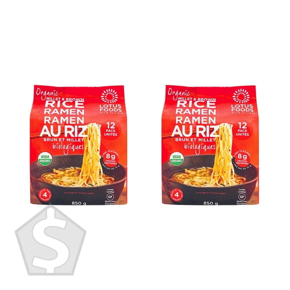 Lotus Foods Organic Rice Ramen Noodles, 12 × 70 g (Pack of 2), 24 Cakes Total