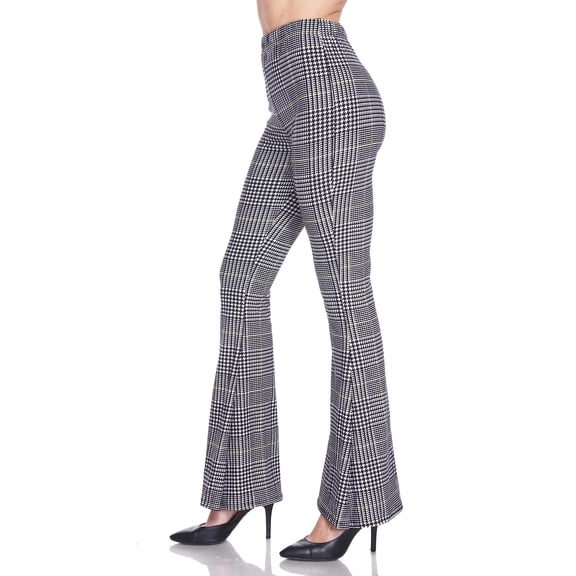 Buttery Smooth Sunshine Plaid Bell Bottom Leggings Black S