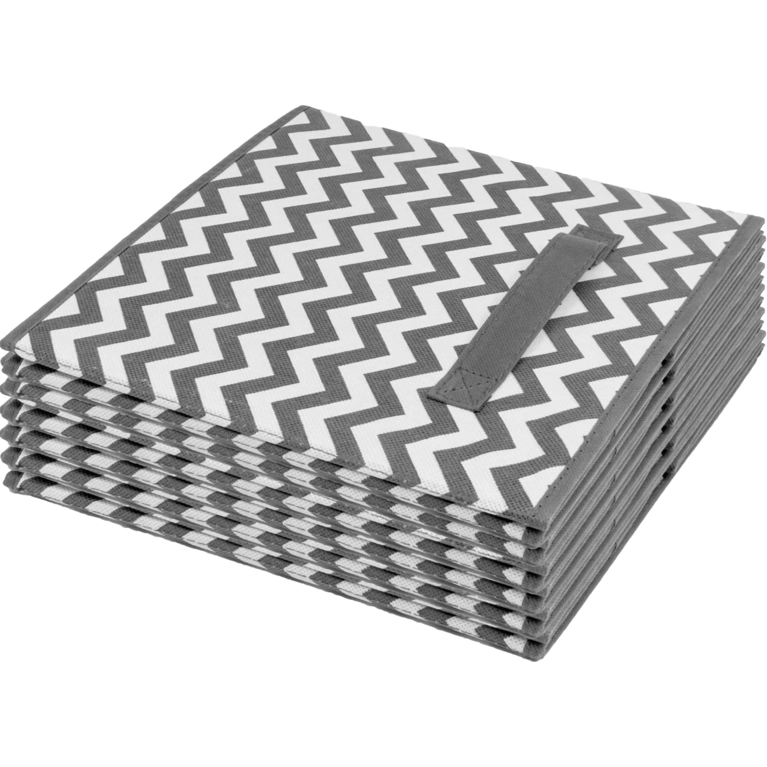 Sorbus Collapsible Storage Cube Bins, 6-Pack, Gray Chevron Fabric Storage Organizers