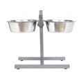 thumbnail image 1 of Pet 92043 Iconic Réglable en Acier Inoxydable Pet Double Diner pour Chien - 64 oz., 1 of 1