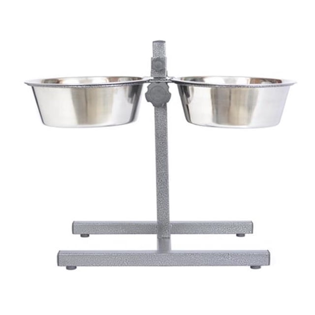 Pet 92043 Iconic Réglable en Acier Inoxydable Pet Double Diner pour Chien - 64 oz.