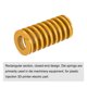 thumbnail image 3 of Troquel Resorte, 35mm OD 70mm Largo Espiral Estampado Ligera Carga Compresión Troquel Resortes para 3D Impresora Eléctrica Pieza, Amarillo, 3 of 5