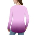 thumbnail image 6 of YUNAFFT Girls' Gradient Color Long Sleeve T-Shirt with Side Slit Hem 2-12Y Soft Stretch Polyester-Spandex Blend Casual Comfort Fit Kids Fashion, 6 of 7