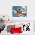 thumbnail image 4 of Susaid Playful Cat Fisheye View Pattern Canvas Wall Decor Poster Framed Artwork Decoration for Bedroom Home Office Ready to Hang,Horizontal, 4 of 6