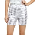thumbnail image 2 of ZHOGXU Kids Children Girls Boys Shorts Elastic Waist Sequin Comfortable Fashion Shorts For Stage Performance Dance Activewear,Silver,3-4 Years, 2 of 3