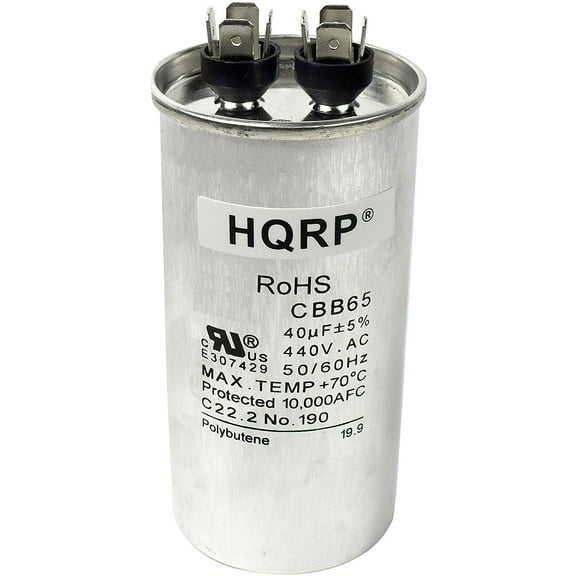 HQRP 40uF 370-440V Run Capacitor AC Electric Motor Start HVAC Blower Compressor Pump 40MFD CBB65