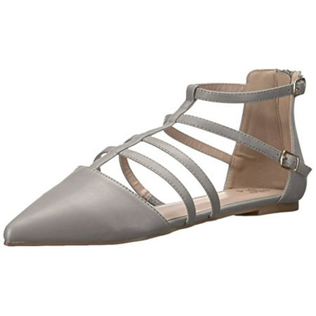 Brinley Co Women's Data Ballet Flat, Grey, 12 Regular US