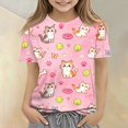 thumbnail image 2 of Cute Tops for Kids Girls 10-12 Short Sleeve Funny Animal Print Tween Girls Trendy Clothes Tee Tops Summer Trendy Soft Kids Clothes Crew Neck T-Shirts Pink, 2 of 6