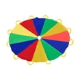 thumbnail image 1 of Juega en ídas Rainbow Parachute Ligero, plegable, con manijas de juegos de equipo para niños parques de patio trasero Familia de entretenimiento, 1 of 8