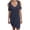 Navy, variant on Antinious Women Short Sleeve Round Neck Solid Side Knot Casual Dress