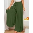 thumbnail image 5 of SOMER Pants for Women Flowy Dressy Casual Elastic High Waist Wide Leg Palazzo Pants with Pocket Green, 5 of 8