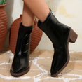 thumbnail image 6 of Stylish Women's Mid-Calf Boots Classic Leather Heel Everyday Casual Wear Comfortable Ankle Booties For Fall Winter, 6 of 7