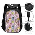 thumbnail image 3 of Pofeuu Cute Donuts Print Storage Laptop Backpack with USB Charging Port[Water Resistant] College Computer Bookbag Fits, 3 of 7
